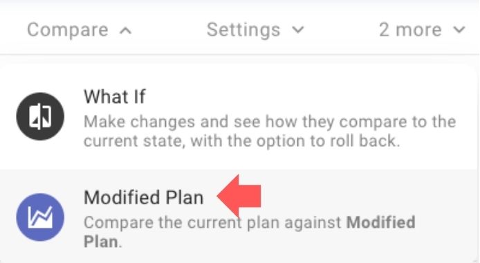 Compare Between Plans Toggle