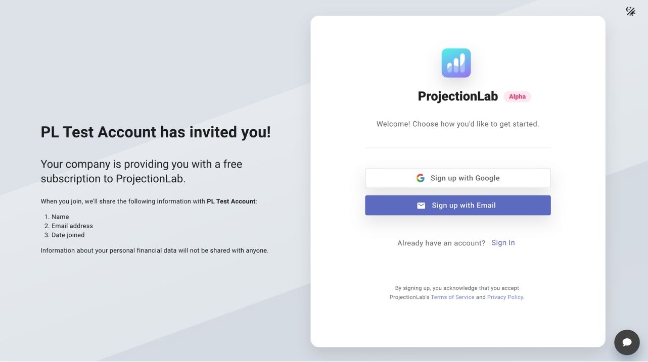 Sign Up Process